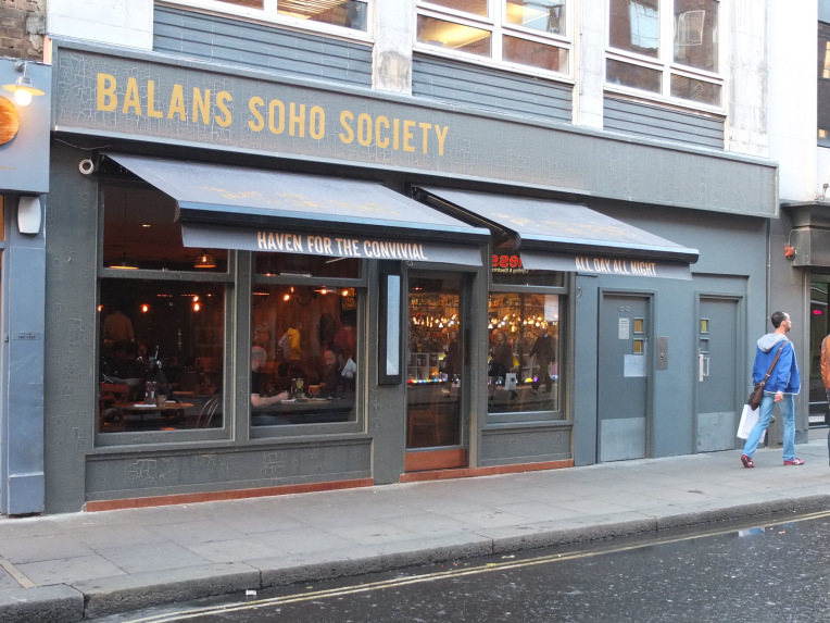   The new look Balans on Old Compton Street, Soho